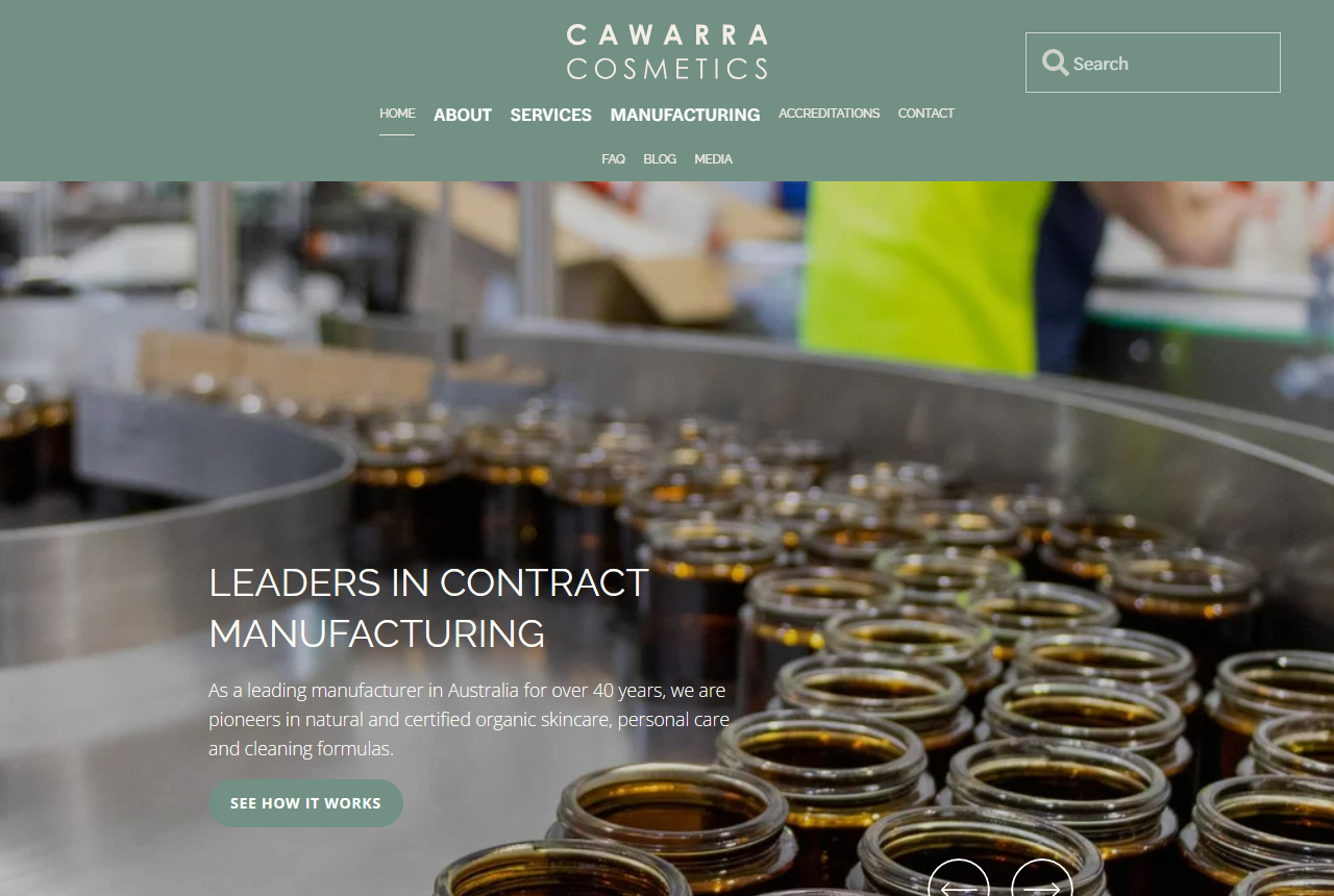 Cawarra Cosmetics website