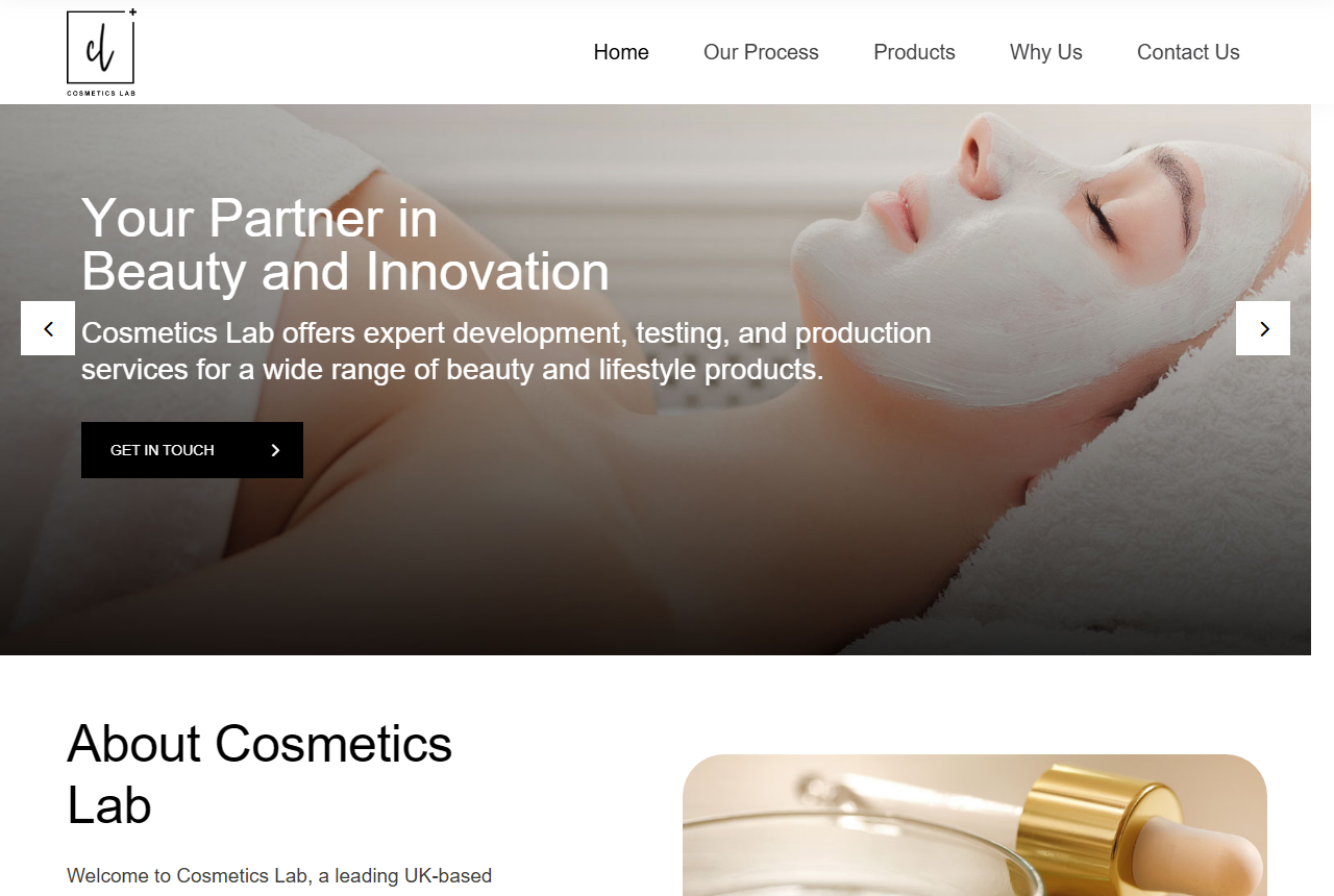 Cosmetics Lab website