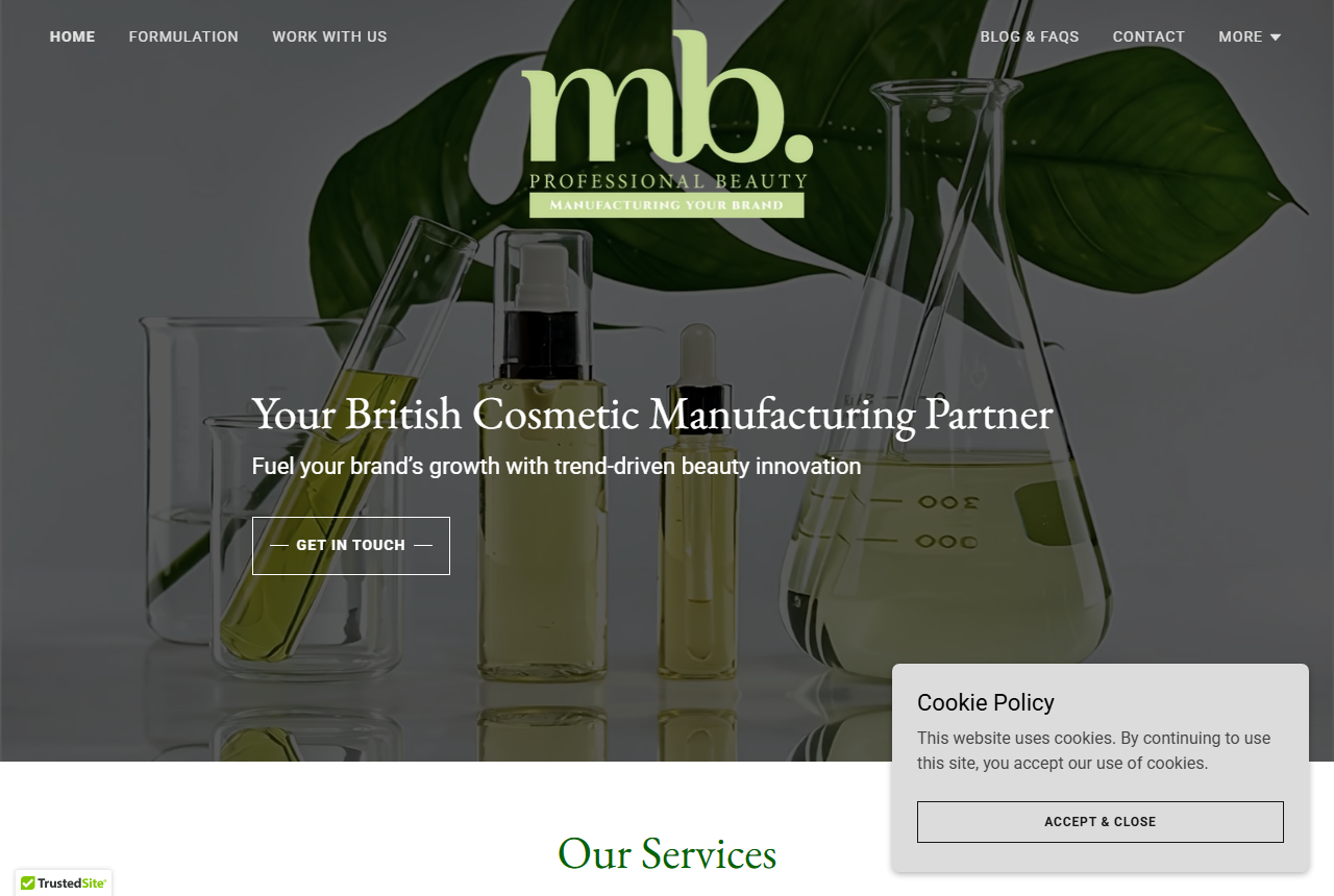 MB Professional Beauty website