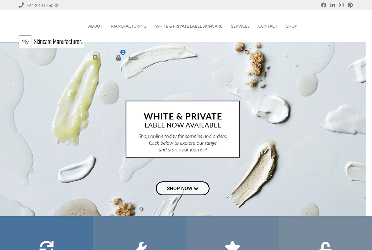 My Skincare Manufacturer website