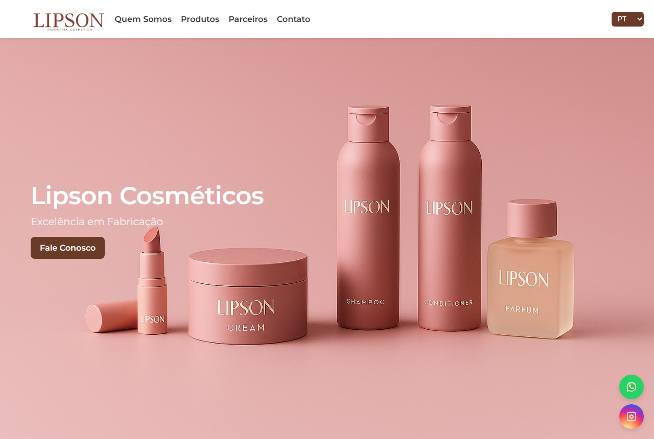 Lipson Cosmeticos contract manufacturing website