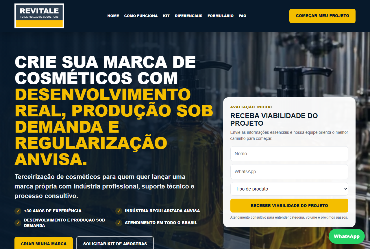 Revitale Cosmeticos outsourcing website