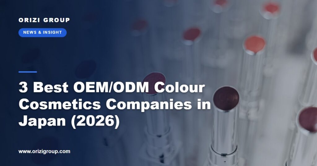 Close-up of uncapped lipstick tubes in a range of shades, representing Japanese colour cosmetics contract manufacturing covered in this 2026 ranking of TOKIWA Corporation, TOA Inc. and Eye Mate.