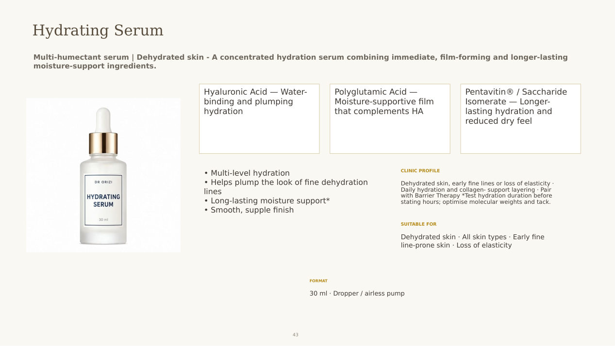 Hydration Bank Multi-Humectant Serum - dermatology and aesthetic OEM formula sheet, ORIZI Group Malaysia
