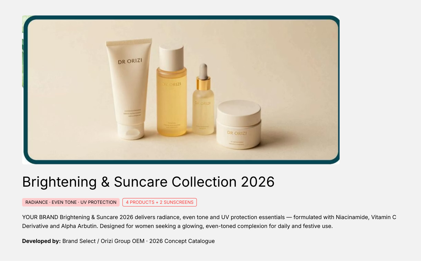 Brightening and suncare collection with two SPF50+ sunscreens - ORIZI Group Malaysia