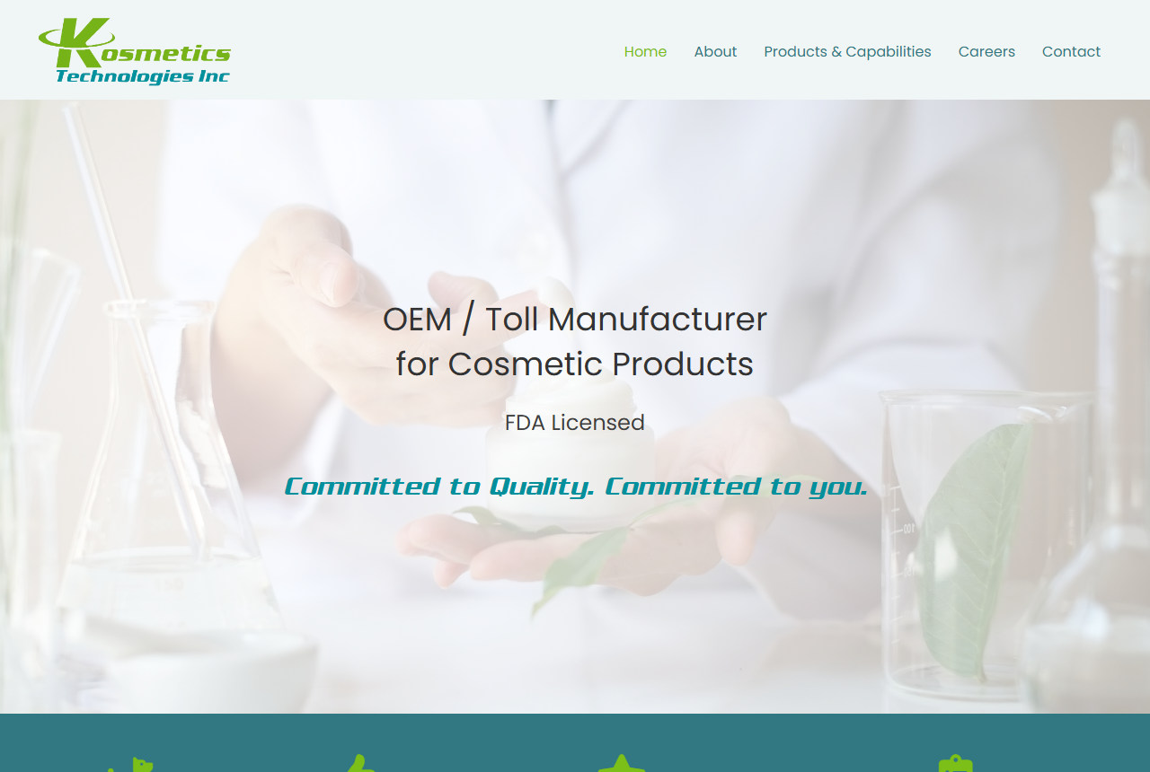 Kosmetics Technologies homepage, Philippine OEM toll manufacturer