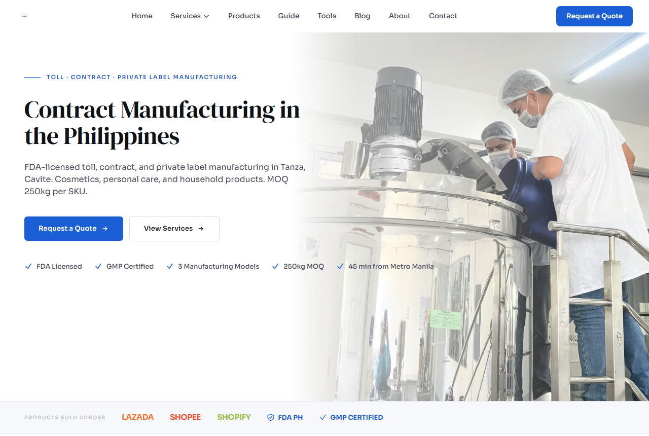 Orsolab homepage, contract manufacturing in Tanza Cavite